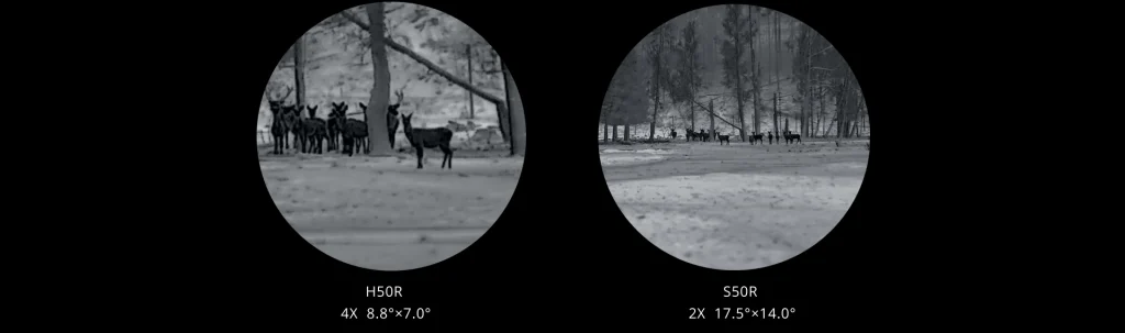 Thermal scanner field of view comparison for wide-area hunting observation