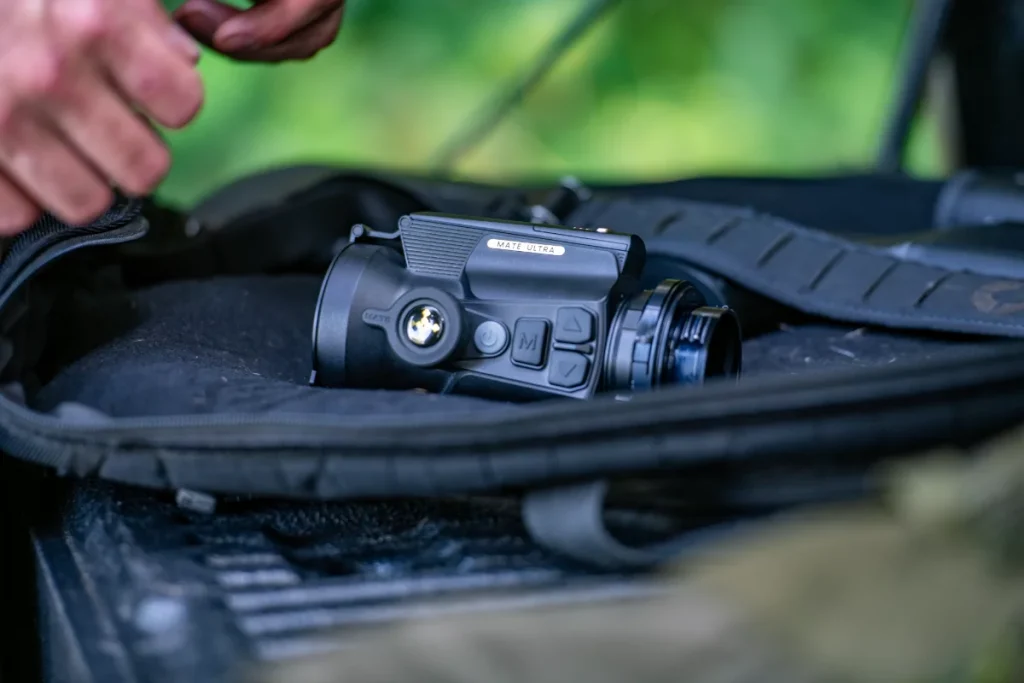 Compact thermal imaging device labeled Mate.